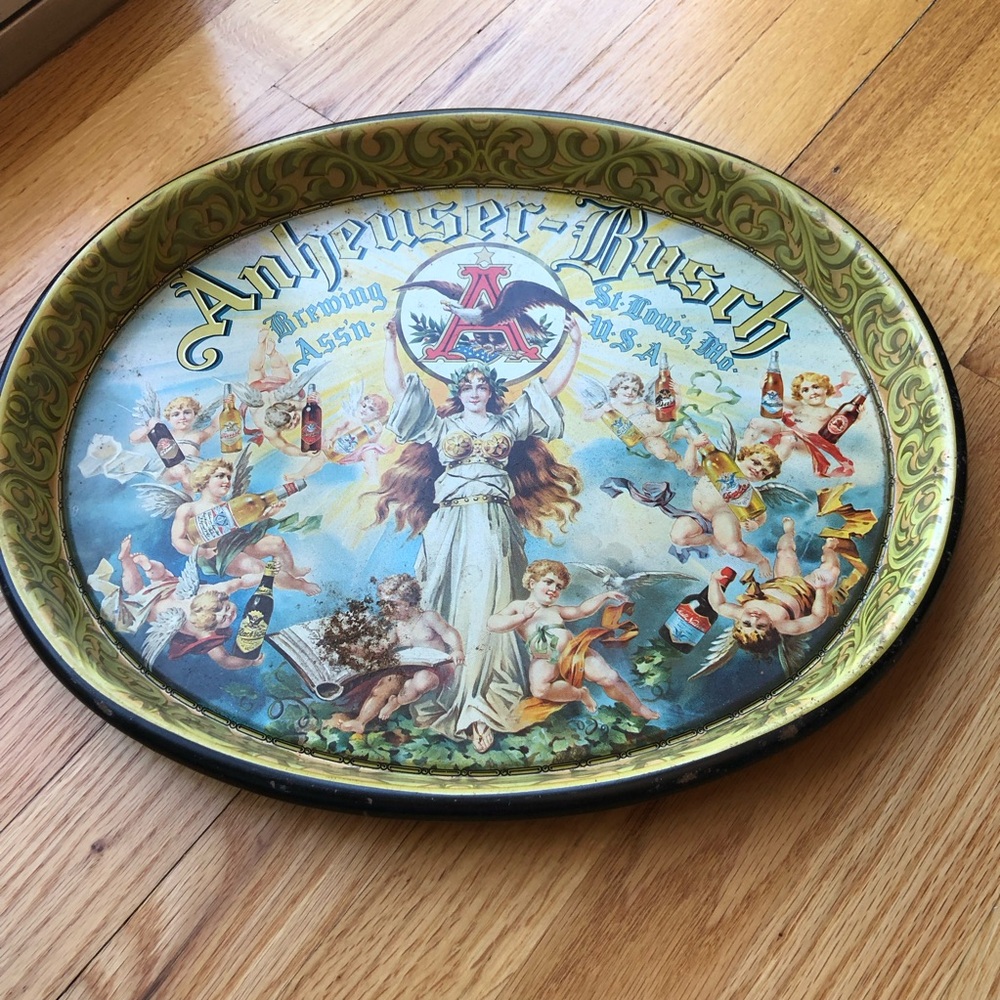 Anheuser-Busch Vintage Bar Tray - Multicolor